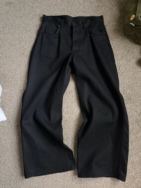 KTWO STUDIO HEAVY SELVEDGE Wide Leg Black DENIM MADE IN USA SIZE M